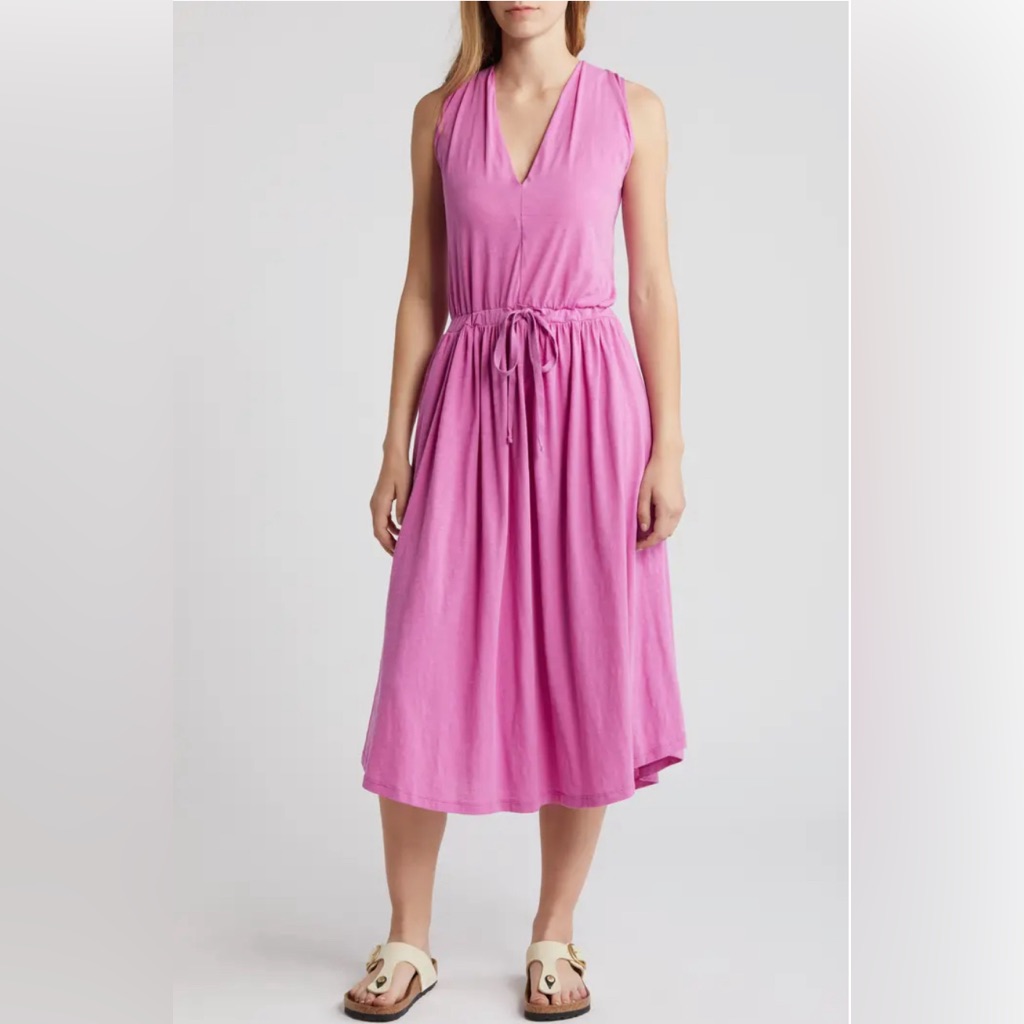 Nwt Nation Ltd Anthropologie Brianna Sleeveless Pima Cotton Knit Midi Dress Sz S